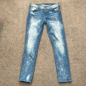 7 For All Mankind Josefina Skinny Boyfriend Bleached Jeans